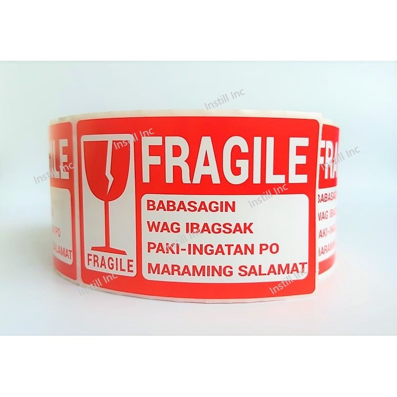 Babasagin Wag Ibagsak Fragile Stickers 500 Stickers Per Roll 2x3