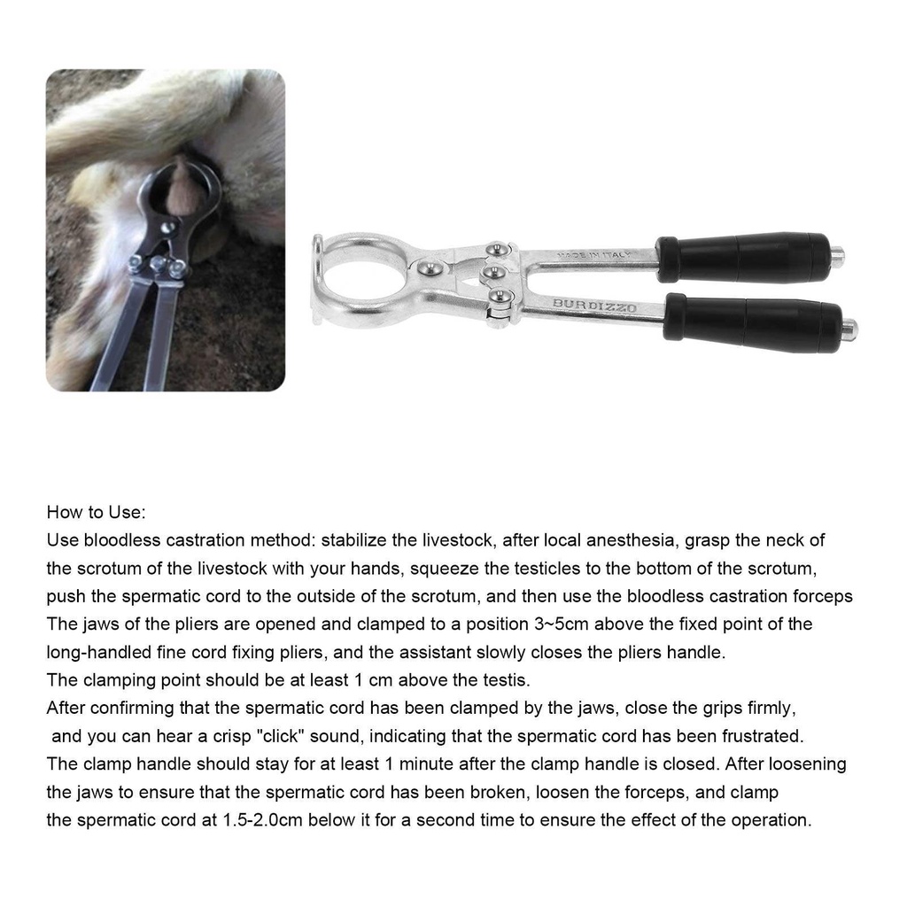 !slCastration Plier Forcep Stainless Steel No Blood Castration Veterinary Equipment for Farm