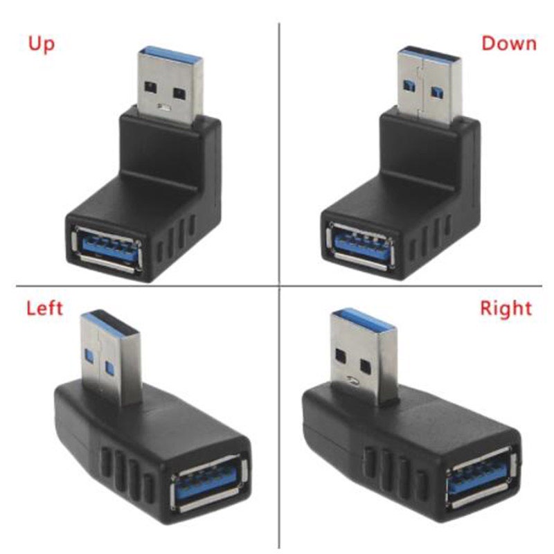 90 Degree Up Down Left Right USB Head Extension Angled USB 3.0 A Male ...