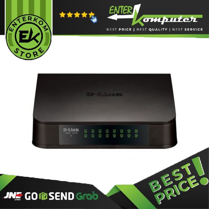 D-Link Switch 16 port 10/ 100 Mbps, Auto sensing - DES-1016A (Plastic ...