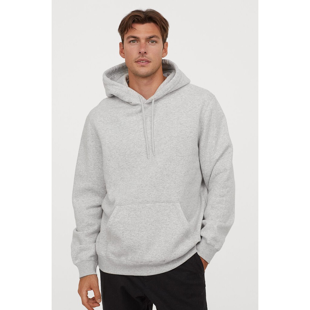 Hoodie H M BASIC LIGHT Gray MARL Shopee Philippines