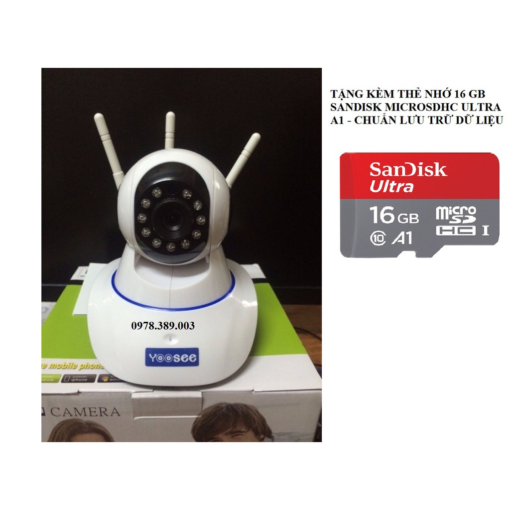 3 Antenna Surveillance yoosee wifi Camera With 16GB yoosee Memory Card