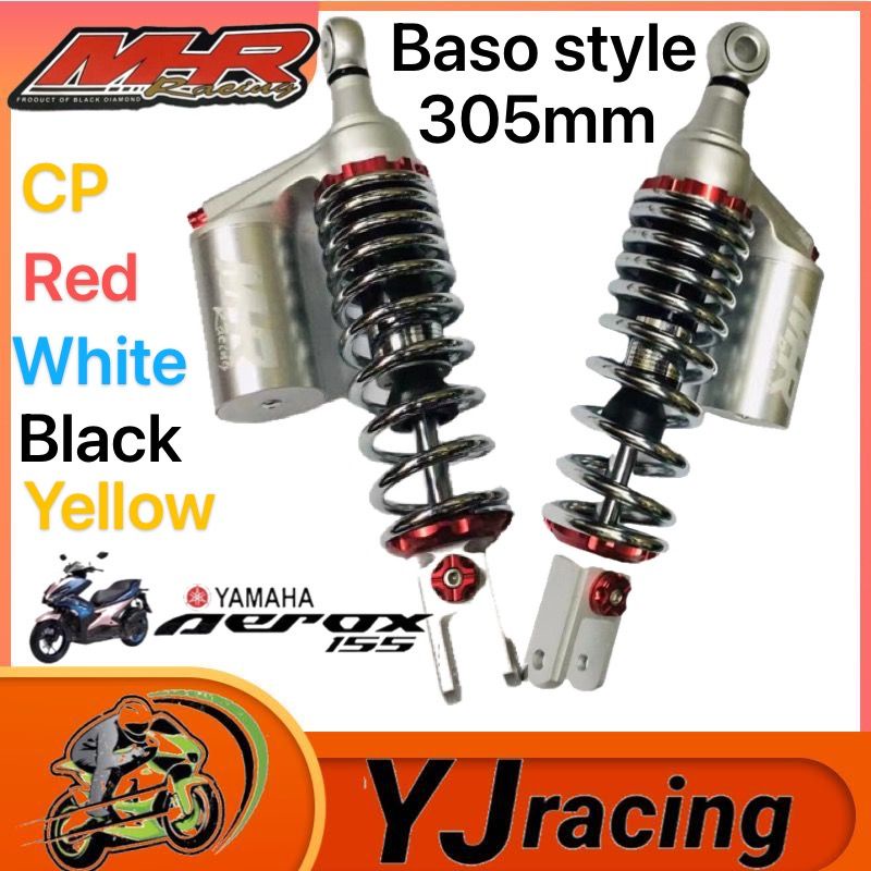 MHR RACING MOTOR CYCLE REAR SHOCK SET FOR AEROX AEROX 155 305MM ...