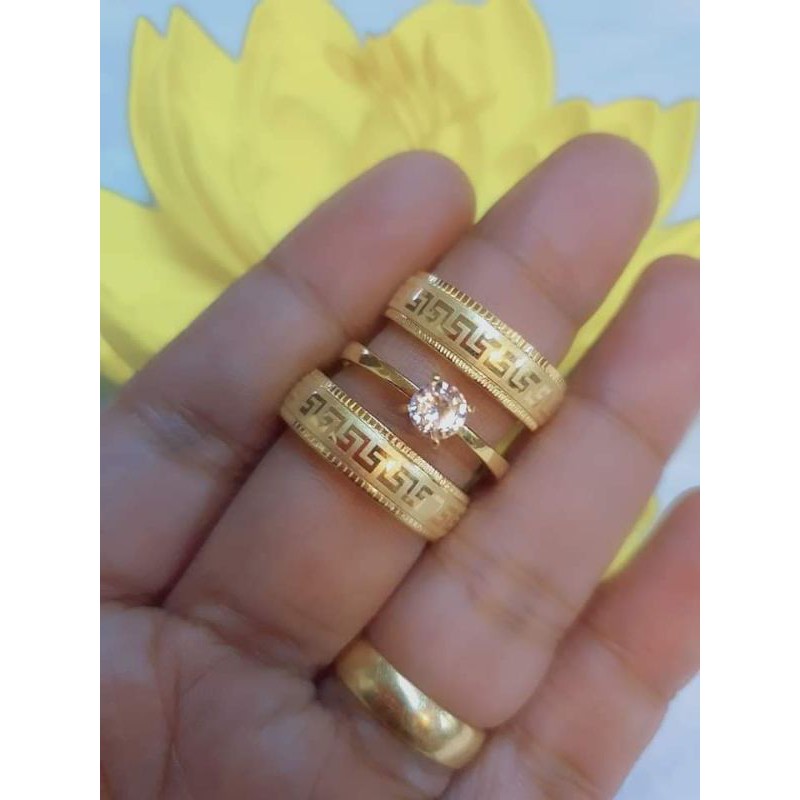 10k saudi ring wedding ring set-1,200 | Shopee Philippines