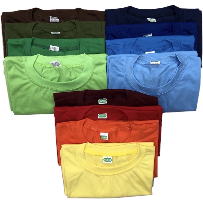 Oxford Plain Colored Round neck T-Shirt | Shopee Philippines