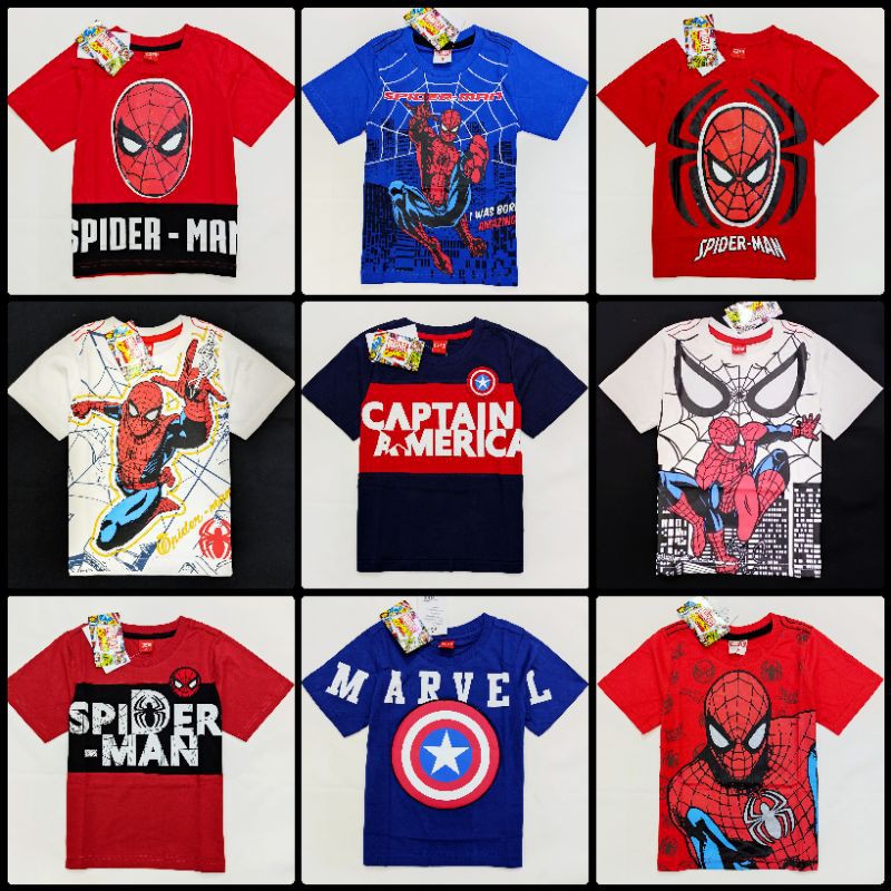 Marvel Spiderman & Captain America 6 Month To 6 Year Kids Summer Time T-shirt Set main image 1