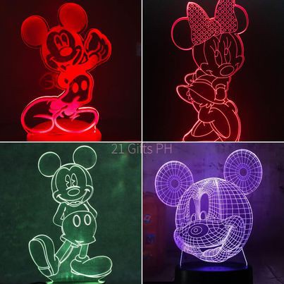 Party Decorative lights Mickey Mouse Minnie Mouse 3D Acrylic LED