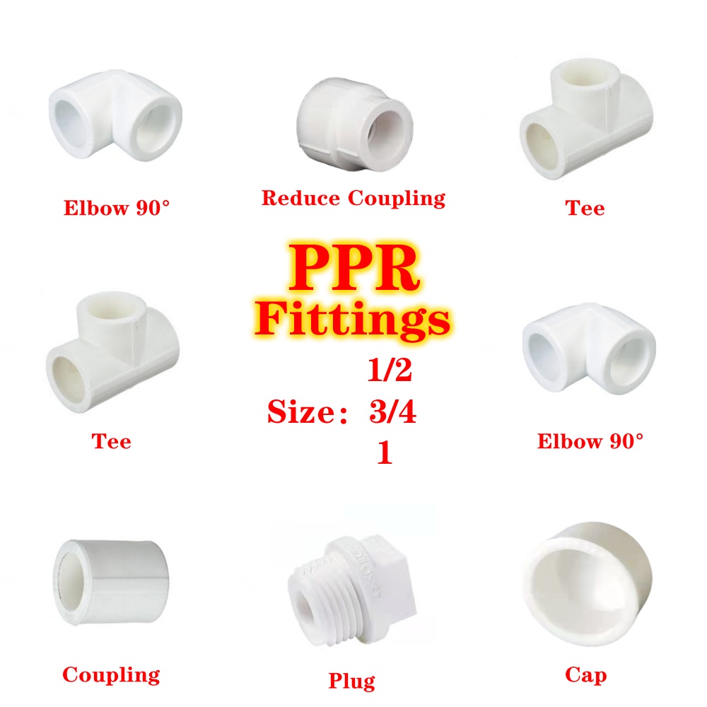 Ppr Fittings Elbow Coupling Tee Reduce End Cap Plug Pipe Shopee
