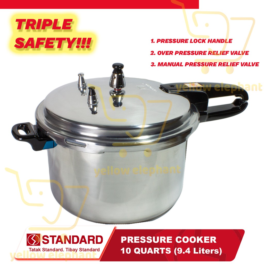 Standard Pressure Cooker 10 Quarts 9.4 Liters Yellow elephant