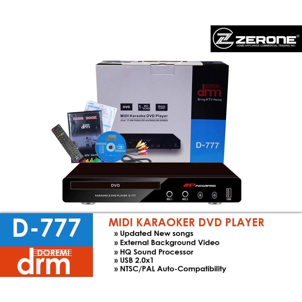 Doremi D777 MIDI DVD KARAOKE Player (Zerone) Shopee Philippines
