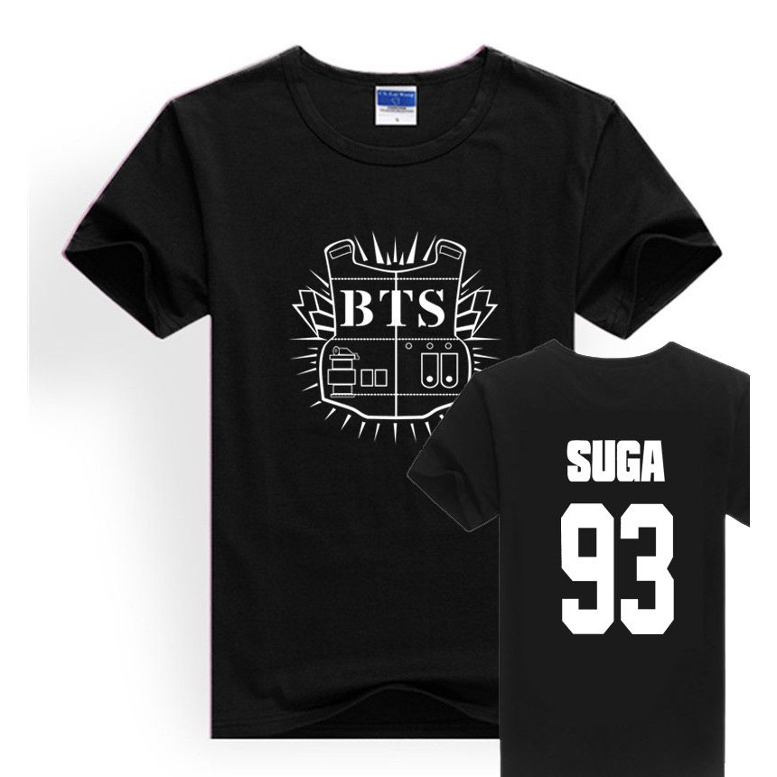 Unisex Cotton T-shirt Kpop Bangtan Boys 93 Suga Short Sleeve Men 