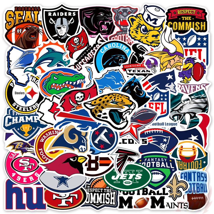 NFL National Football League Team Logo Series 04 Stickers 54Pcs/Set ...