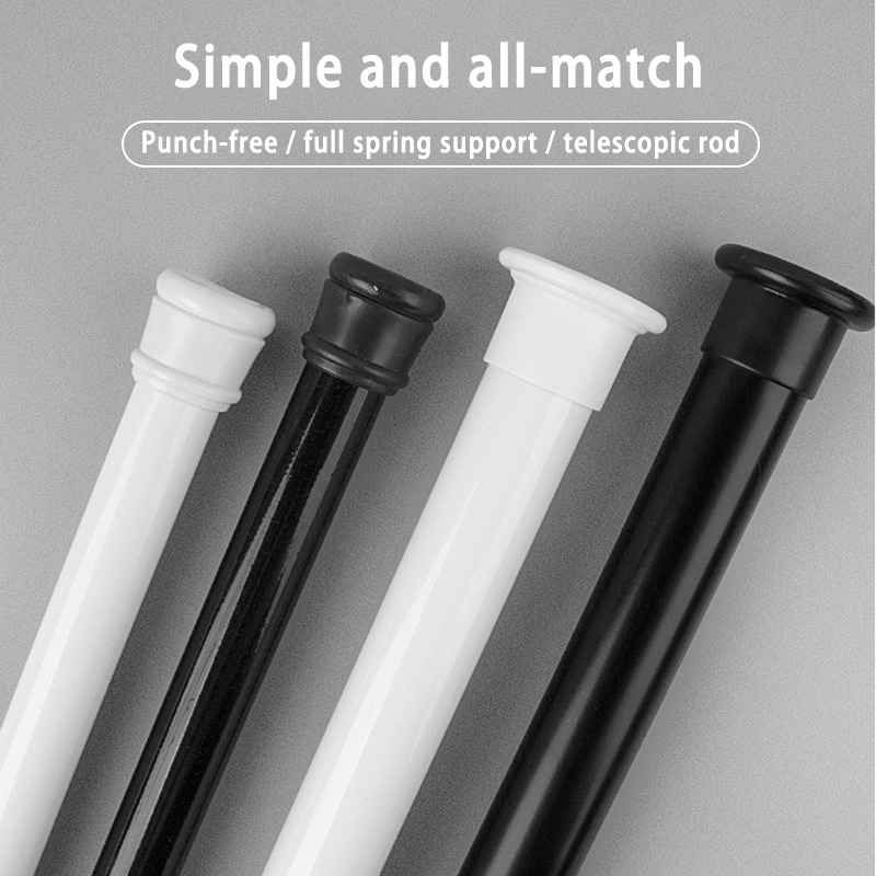 [White]Extendable Curtain Rod Shower Curtain Rod Adjustable Rod ...