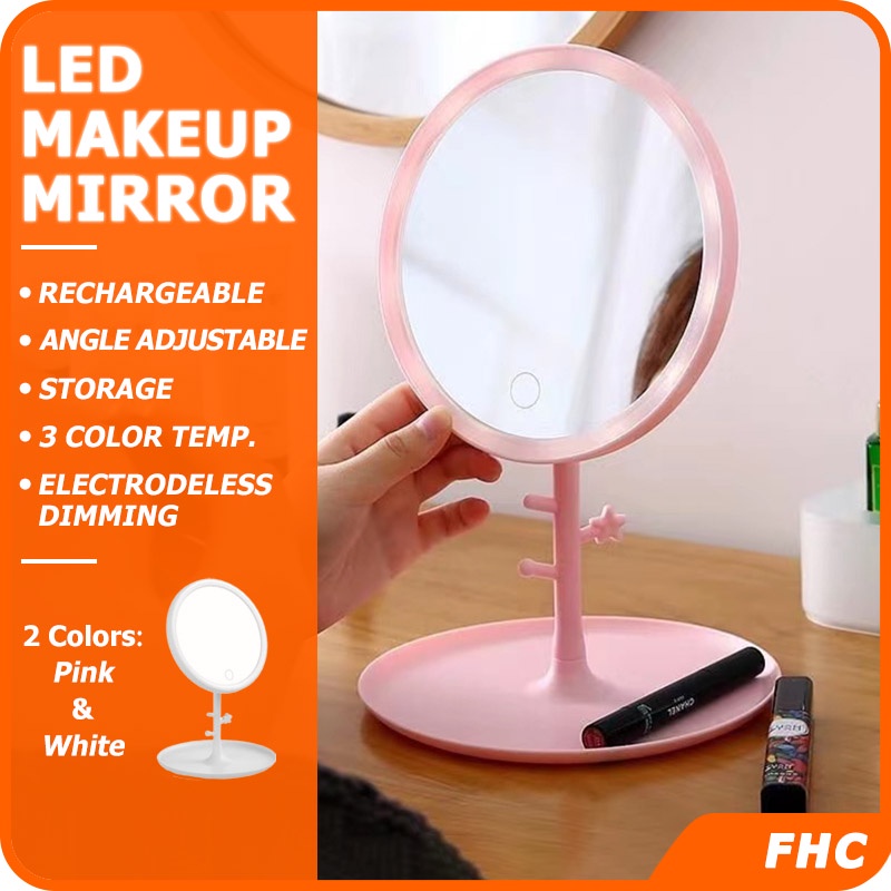 LED makeup mirror rechargeable makeup mirror with light Table mirror ...