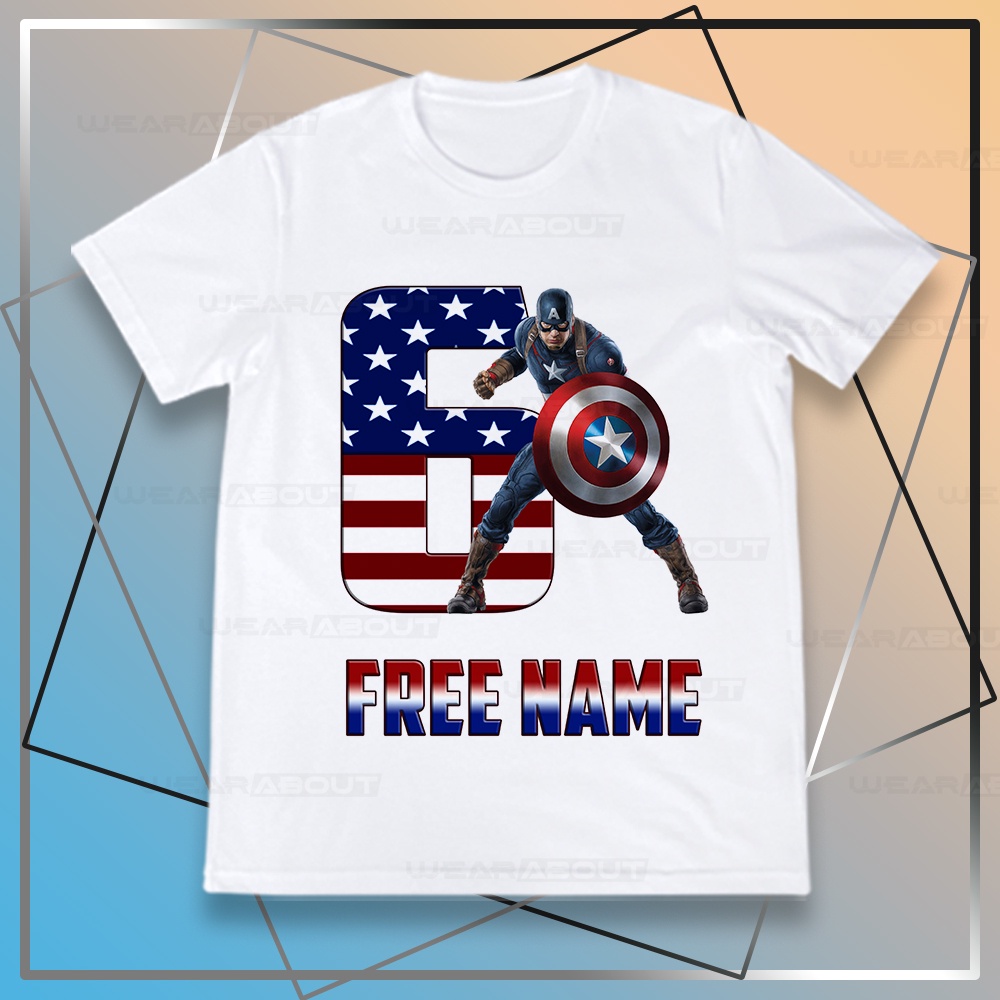 Captain america birthday shirt online