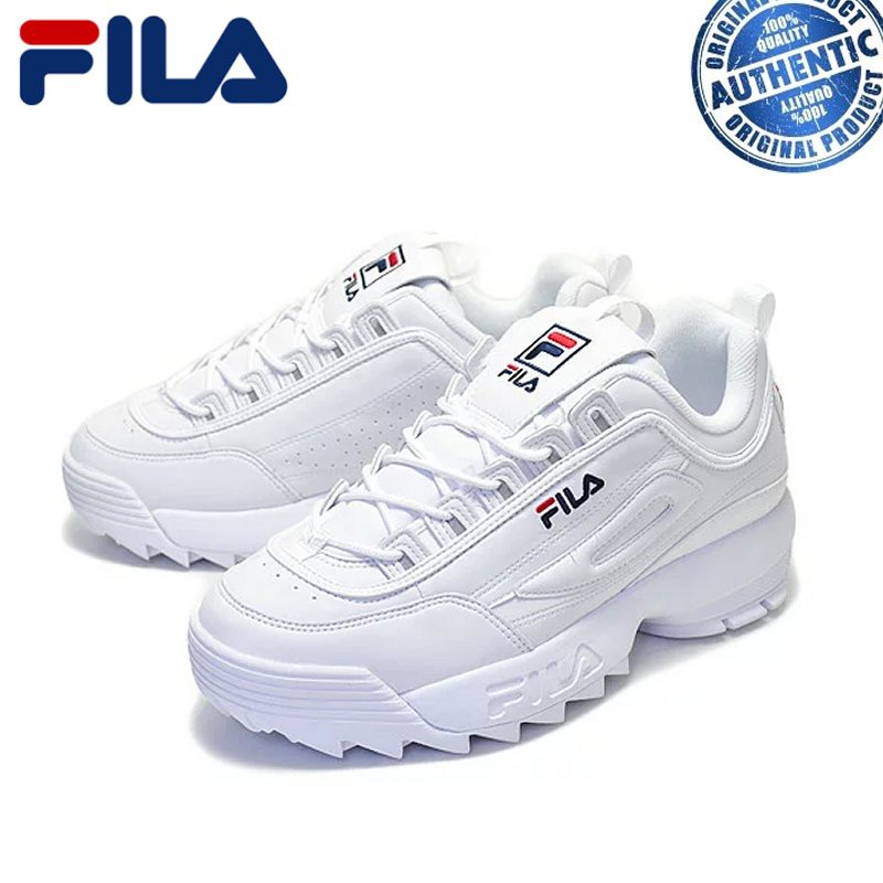 FILA Unisex Disruptor 2 White Sneakers 100 Authentic FILA Korea