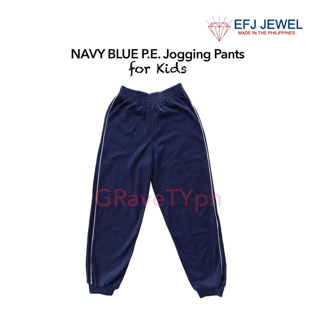 Navy Blue P.E. Jogging Pants for Kids Shopee Philippines