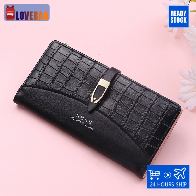 Women Long Zipper Large Capacity Purse | Large Red Women's Wallet