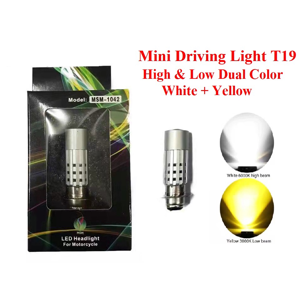 Msm Mini Driving Light Led Lamp T19 Dual Color Headlight (White