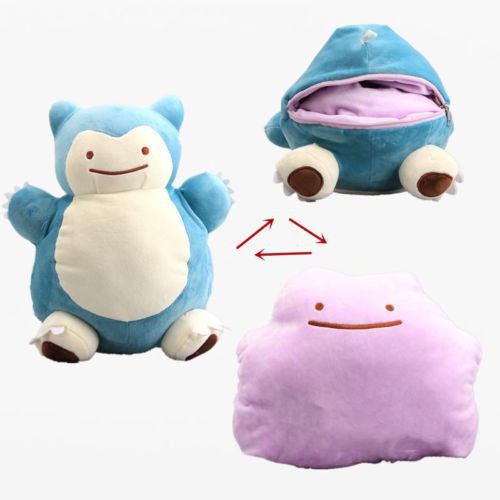 32cm Anime Pokemon Ditto Transform Snorlax Inside-out Cushion