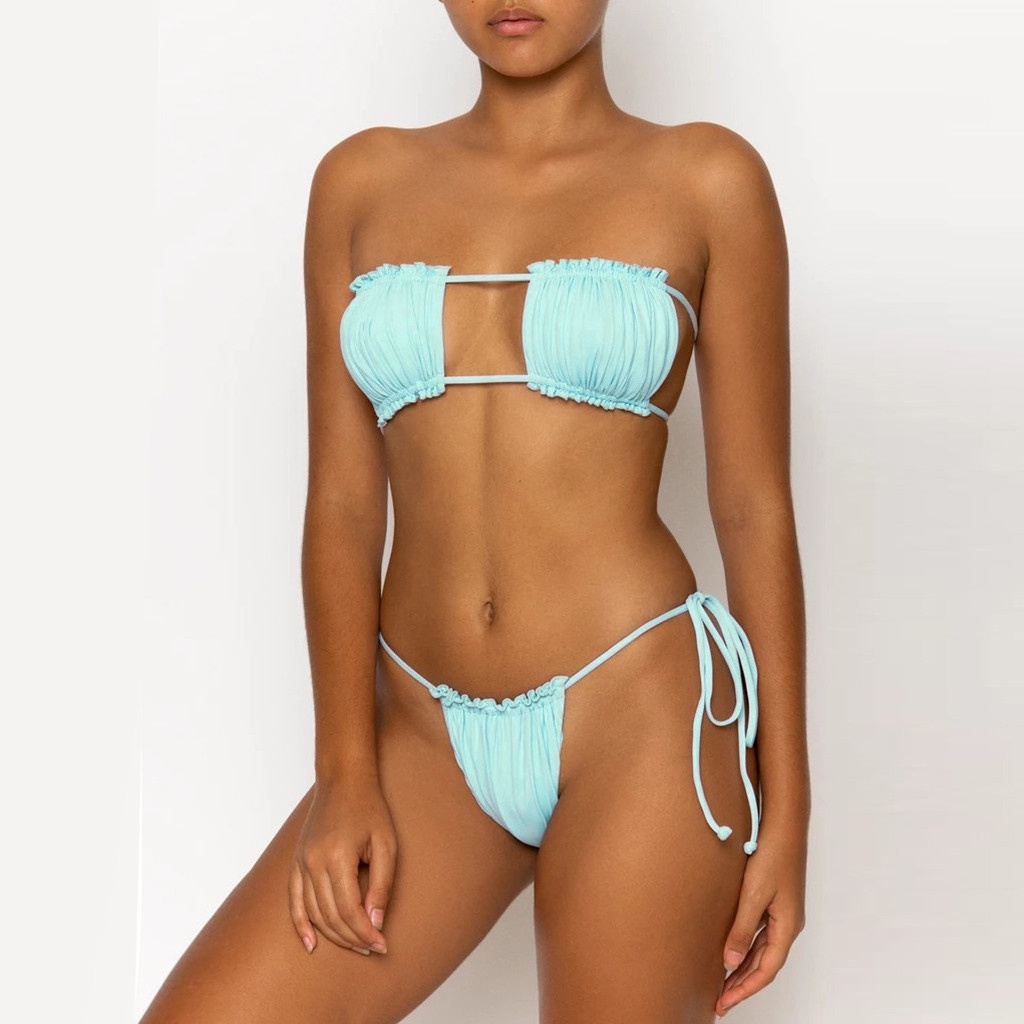 Sexy Bikini Tube Top Bikini Push-up Thong Swimwear Beachwear