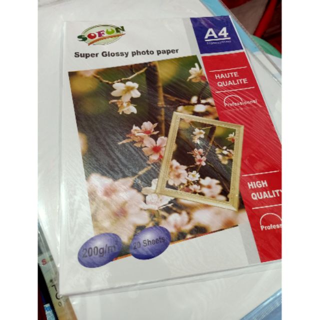 Super glossy photo paper size a4 (20 pcs 1 pack) | Shopee Philippines