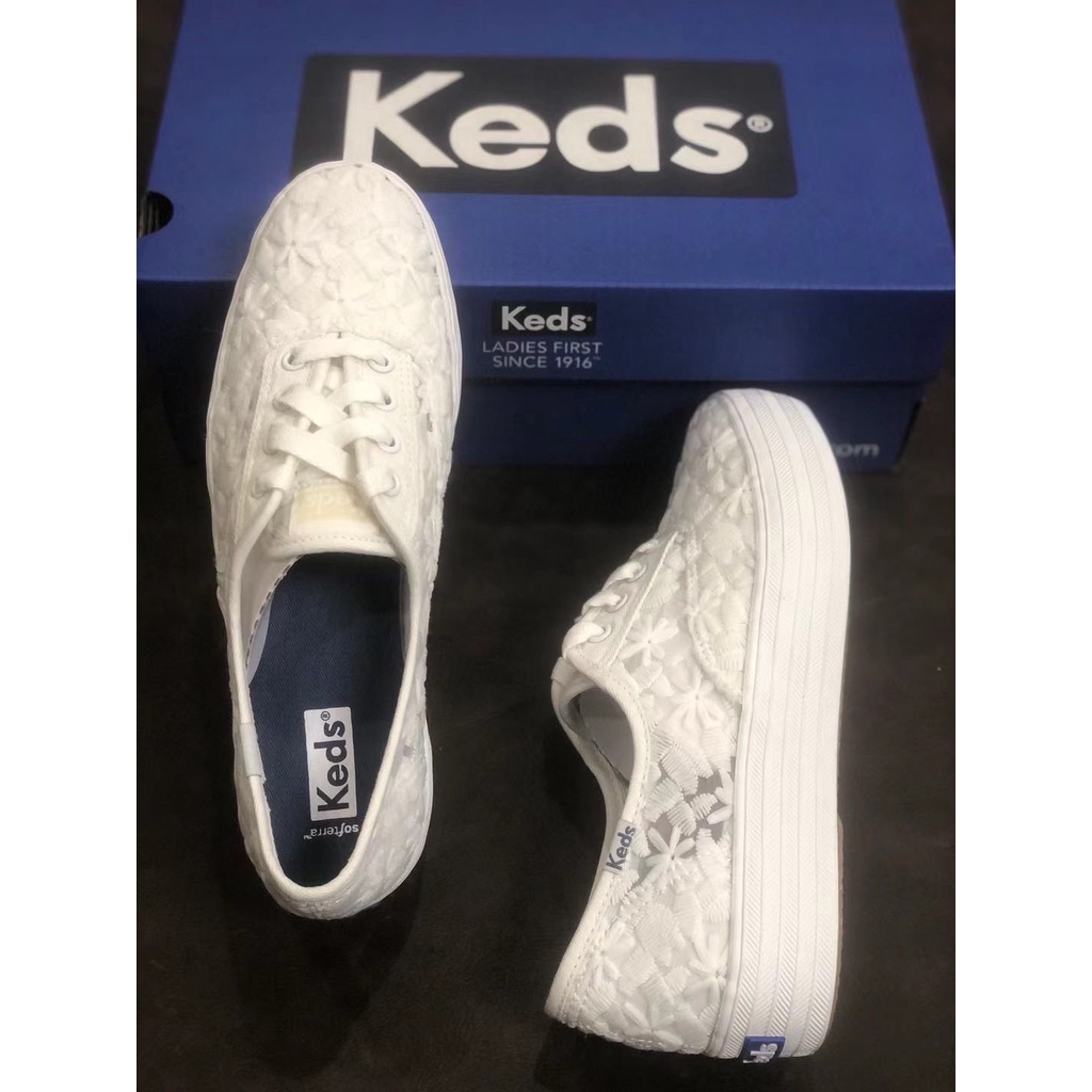 Keds white hot sale eyelet shoes