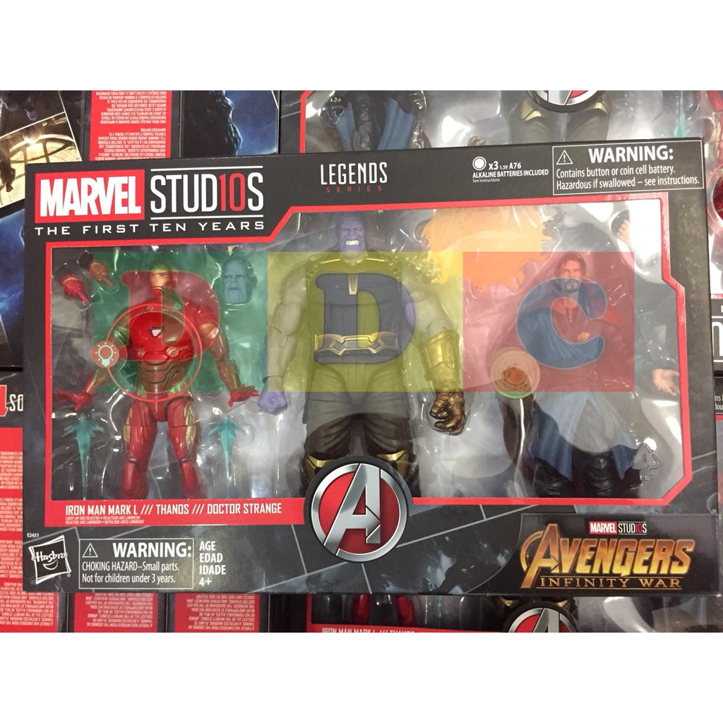 Marvel Legends Vingadores Thanos Iron Man Doctor Strange 3-Pack