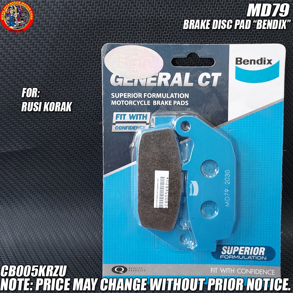 BENDIX BRAKE DISC PAD MD79 (CB005KRZU) RUSI KORAK Shopee Philippines