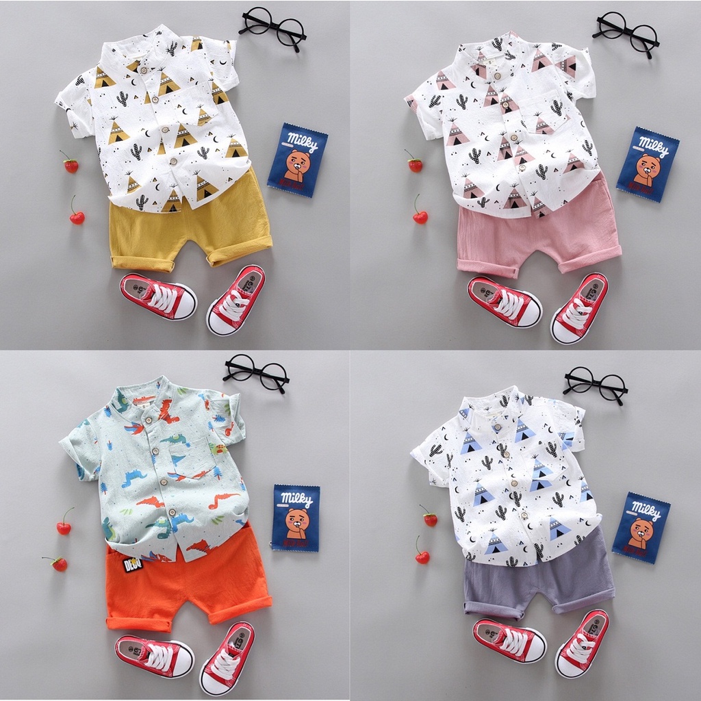 0-4yrs Baby kids terno for boy girl shirt w/shorts | Shopee Philippines