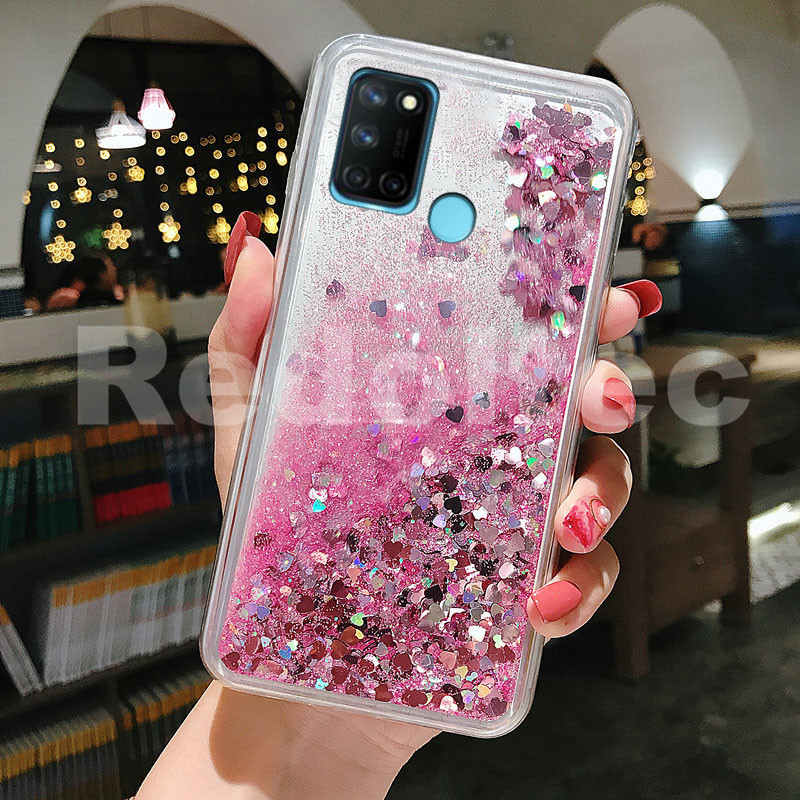 Case Realme 7i Bling Liquid Quicksand Glitter Transparent Silicone