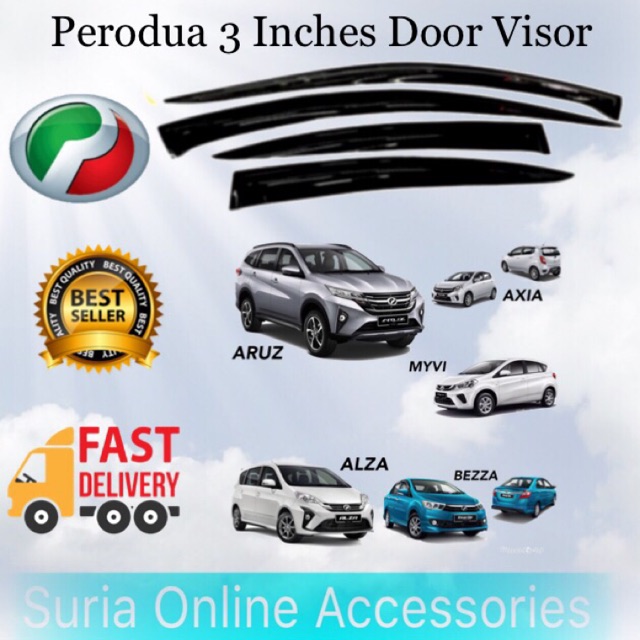 Perodua Aruz, Axia , Alza, Bezza, Myvi 2005-2019, Ativa 3 Inches Car ...