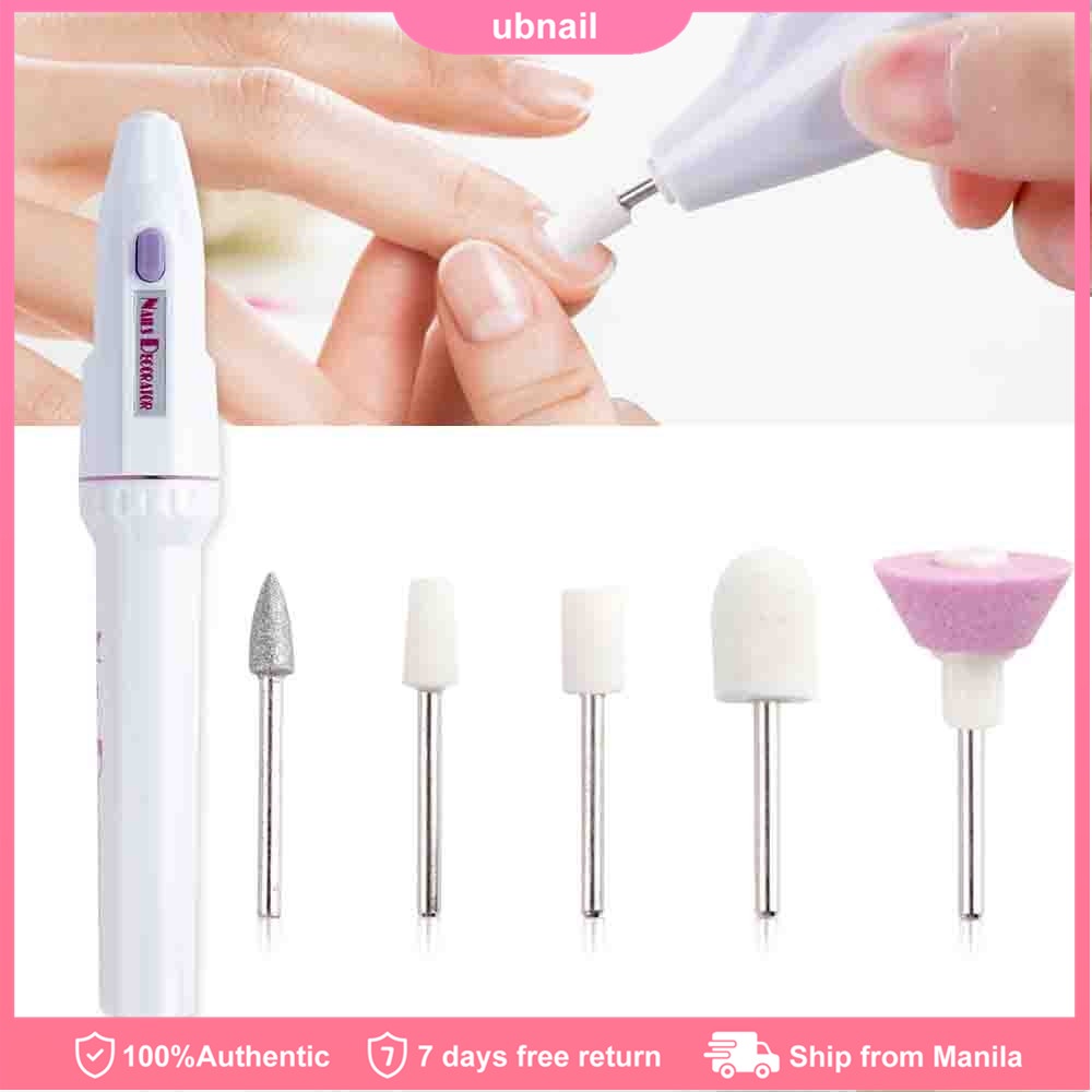 1 Set 5 Bits Mini Nail Drill Machine Grinding Polishing Pedicure Tools ...