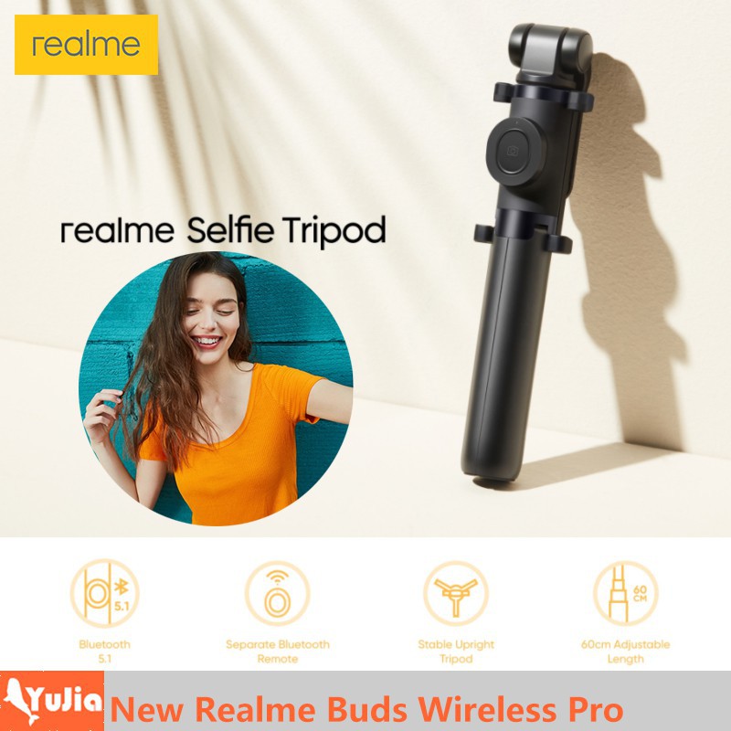 New Arrival Realme Selfie Tripod Black Bluetooth 5.1 Separate Bluetooth ...