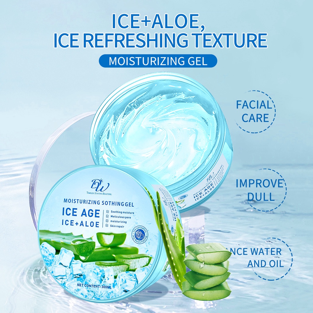 Dw Snail Gel Aloe Vera Gel Ice Gel Coconut Soothing Gel Moisturizing Brightrning Hydrating 300ml 8501