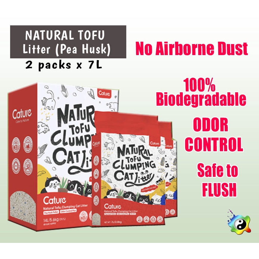 CATURE Natural TOFU Clumping CAT LITTER (2packs x 7L) Shopee Philippines