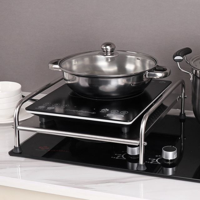 Stainless steel induction cooker stand table gas stove cover kitchen tabletop rack stove stand COD Shopee Philippines