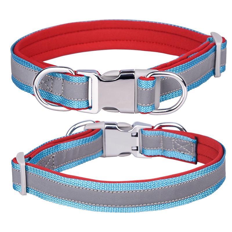 Custom pet collar personalized adjustable dog collar reflective