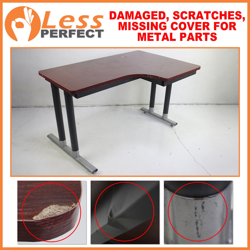 LessPerfect SlightlyDamageLB16 LShaped Office Table 120cm x 80cm