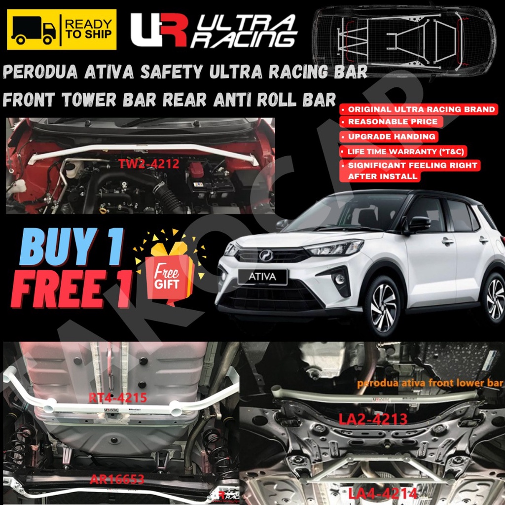 Ultra Racing Safety Bar Perodua Ativa 2021 1.0 Turbo Front Strut Bar ...
