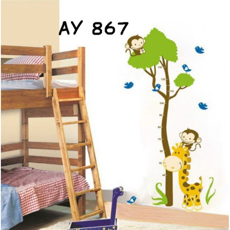 Wall Sticker Wall Height Measure Giraffe Tree Wall Sticker | Shopee ...