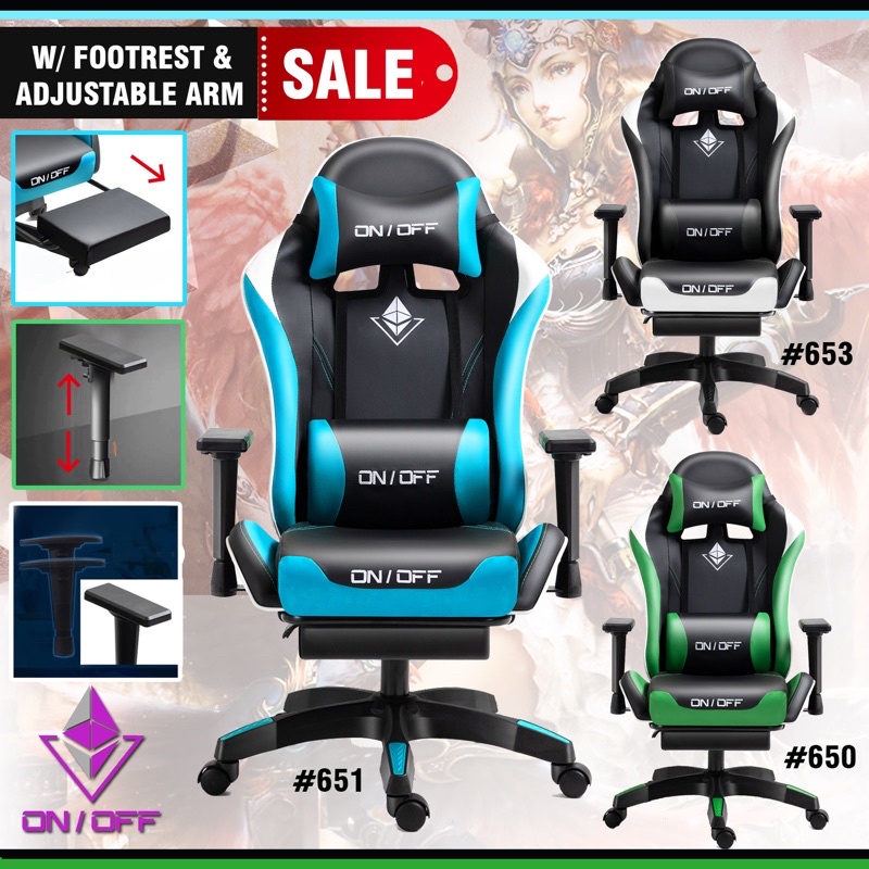 Adjustable arm gaming online chair