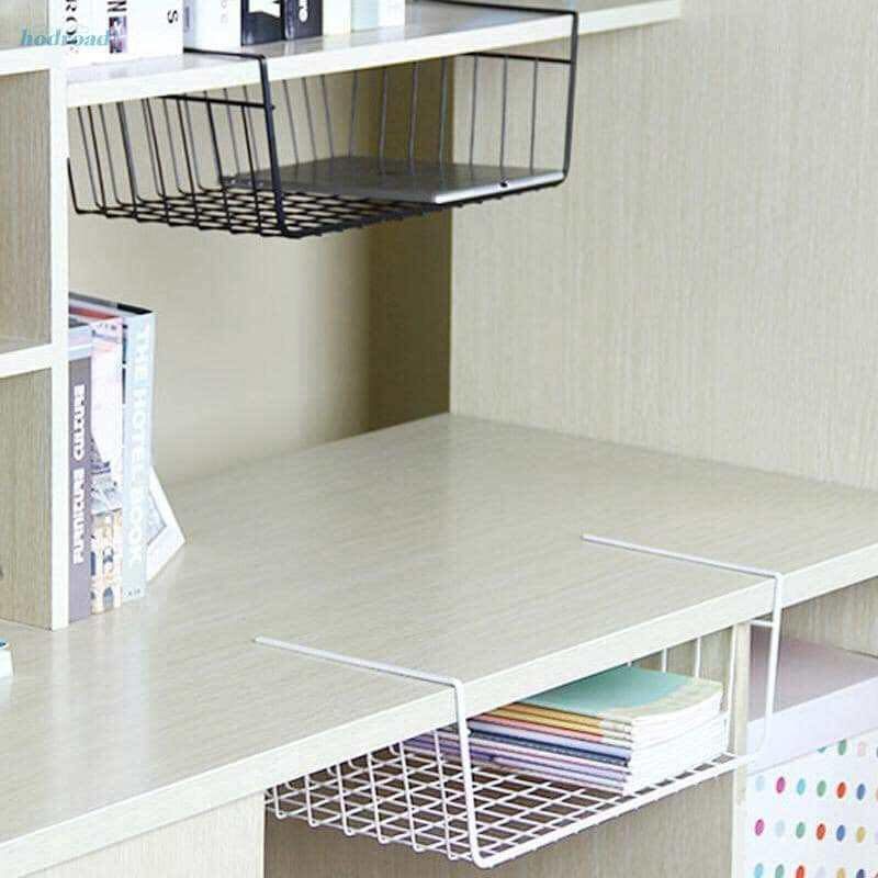 Under table storage basket Under shelf Rack Desk Wire hanging