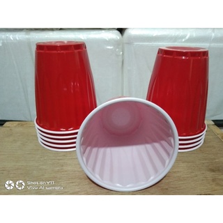 100pcs / Set Of 450ml Red Disposable Plastic Cup Party Cup Bar