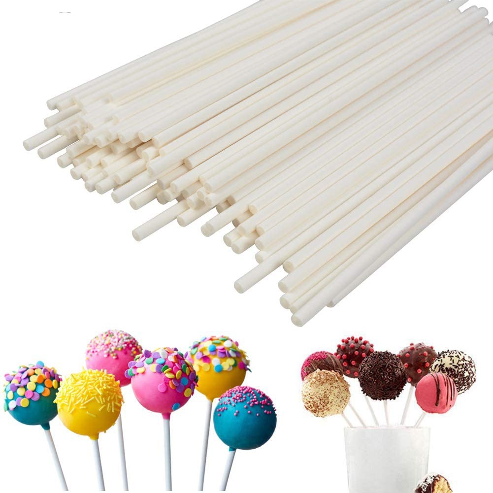 100 PCS Clear Lollipop Sticks,6-Inch Acrylic Sticks Sucker Stick for Cake  Pops,Cupcake Toppers,Candy Melt,Chocolate,Cookie,Dessert 