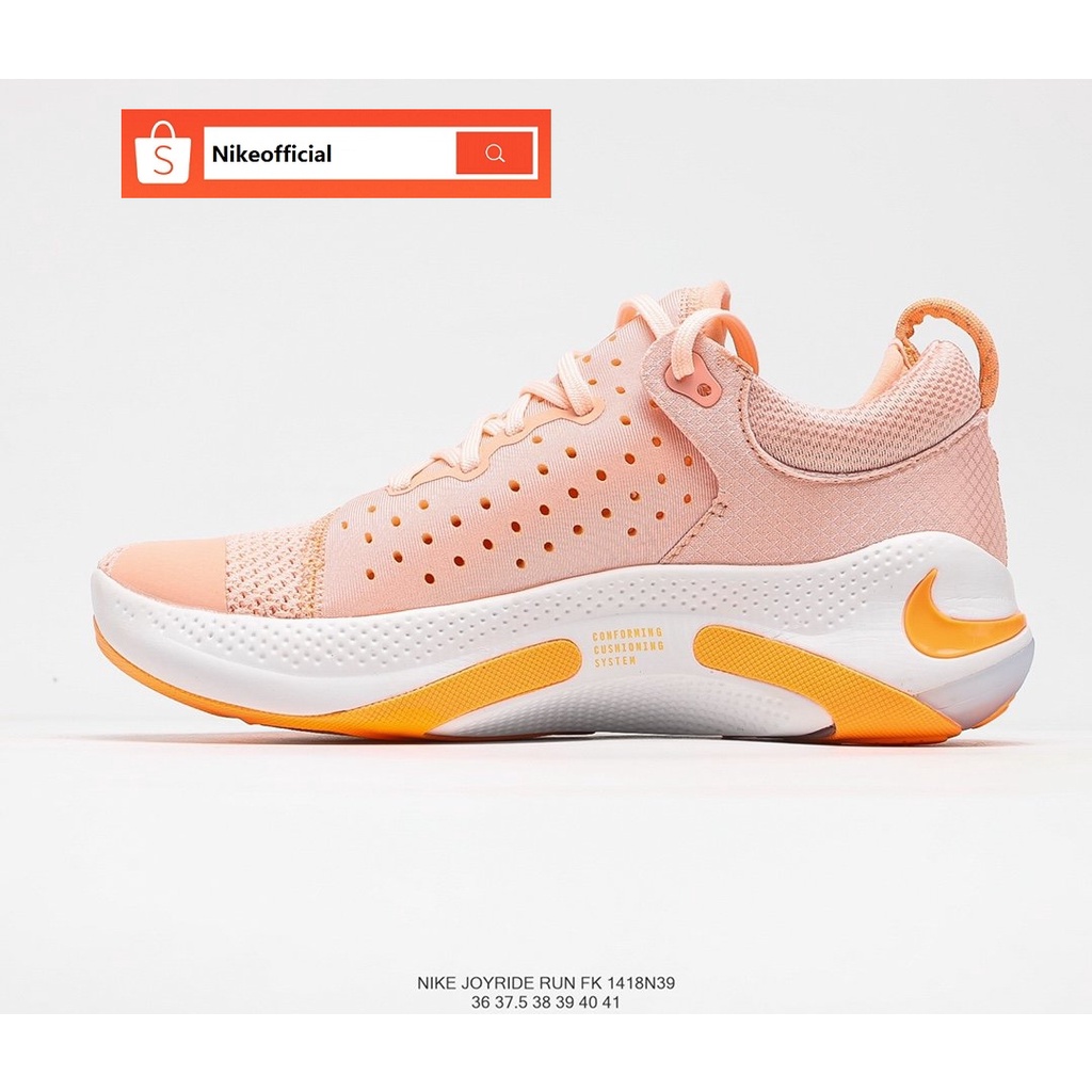 100 Original Nike Pink White Nike joyride Run FK Casual Sports Shoes For Men Women