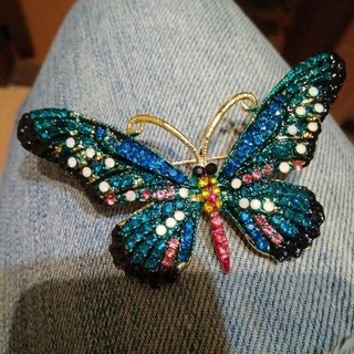 Vintage butterfly brooch pin top