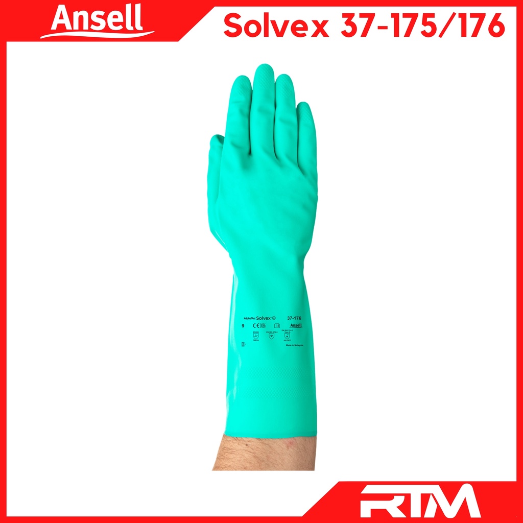 Ansell AlphaTec Solvex 37176 37175 Strong Chemical Resistant Nitrile