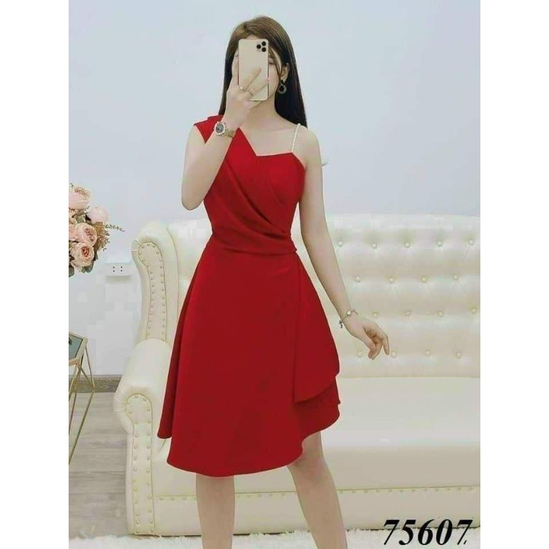 Red best sale dress shopee