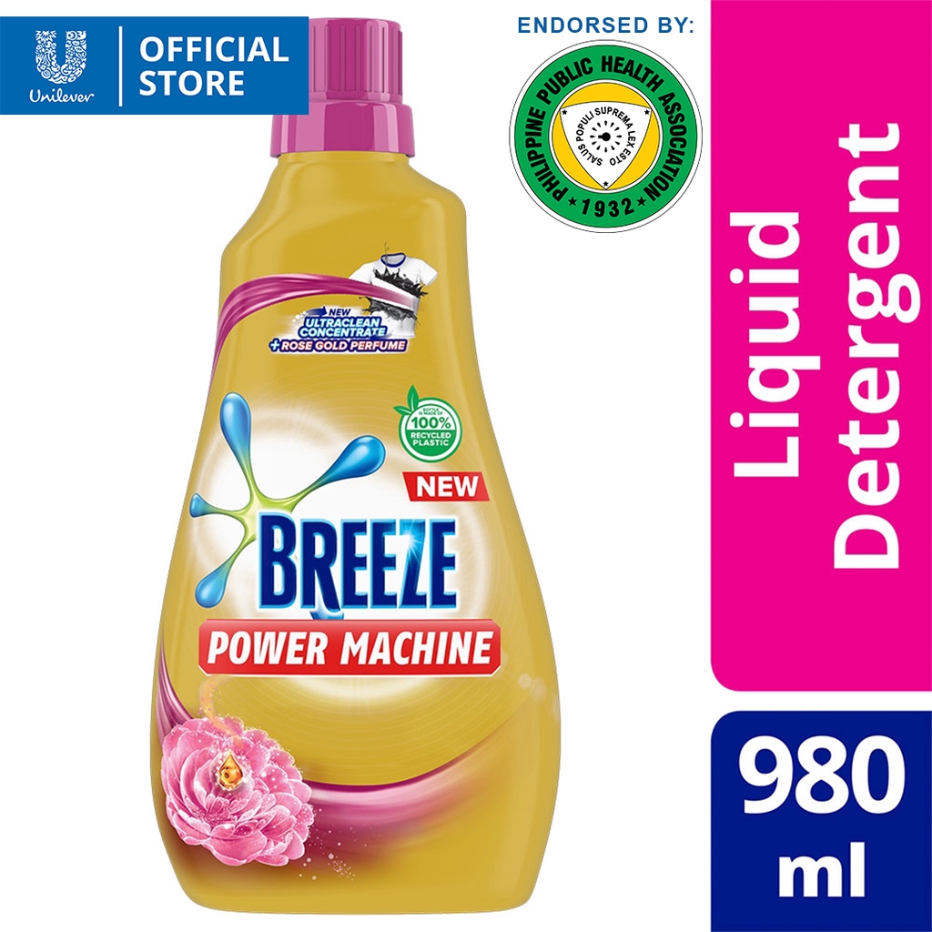 Breeze Laundry Liquid Detergent Power Machine with Rose Gold Perfume